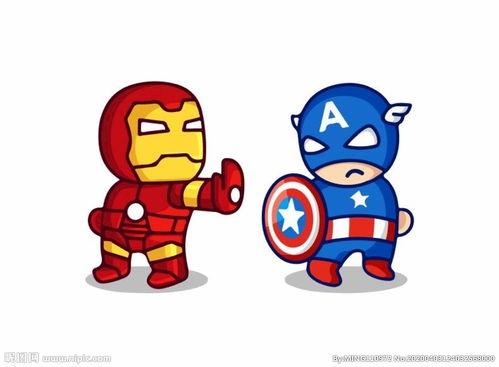 美国队长图片卡通帅气,英勇无畏的钢铁英雄风采再现